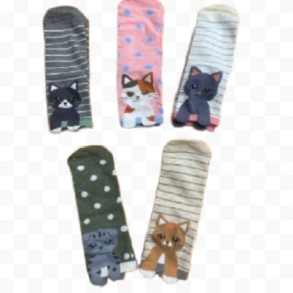 Leotruny 5 Pairs Cat Crew Socks Gift Box Boutique Casual Fun Women Girls - Picture 1 of 14